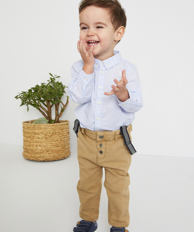 Baby-boy radius - YELLOW COTTON TROUSERS WITH REMOVABLE BRACES
