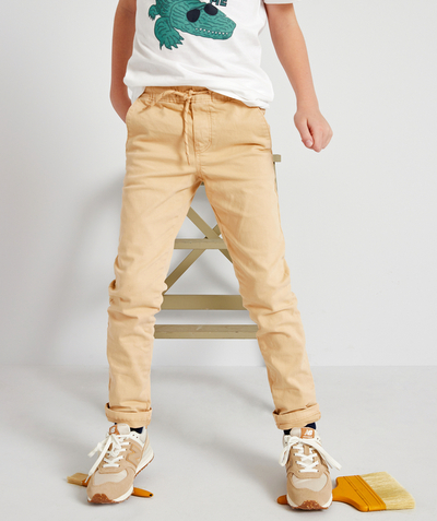 trouser Tao Categories - BOYS' ADRIEN RELAXED TROUSERS IN SAND-COLOURED DENIM