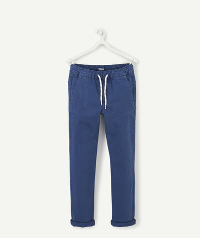 BOTTOMS radius - SLIM BLUE TROUSERS WITH A CORD