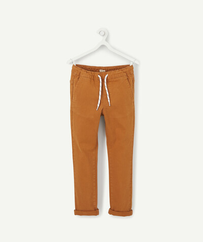 BOTTOMS radius - SLIM CAMEL TROUSERS WITH A CORD