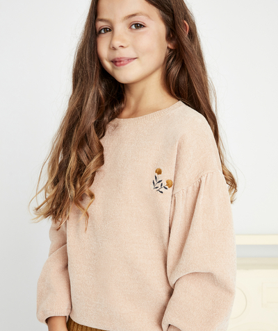 Pullover - Cardigan radius - GIRLS SPARKLING BEIGE CHENILLE JUMPER IN RECYCLED FIBRES
