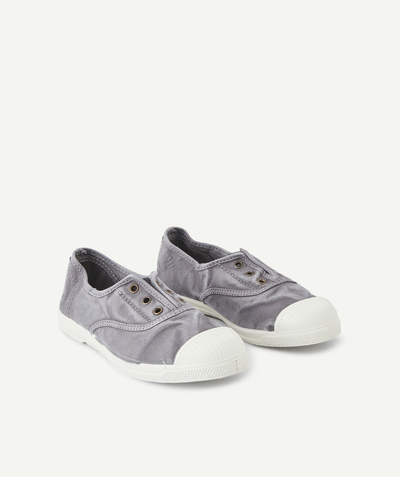 Shoes radius - GIRL'S GREY CANVAS LOW-TOP TRAINERS