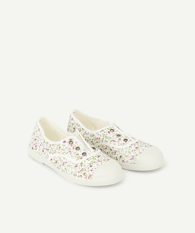 Shoes radius - NATURAL WORLD® - BASKETS BLANCHES FLEURIES EN TOILE FILLE