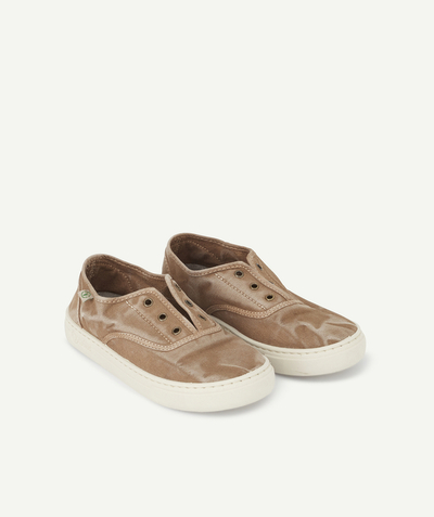 NATURAL WORLD®  radius - BOY'S BROWN CANVAS LOW-TOP TRAINERS