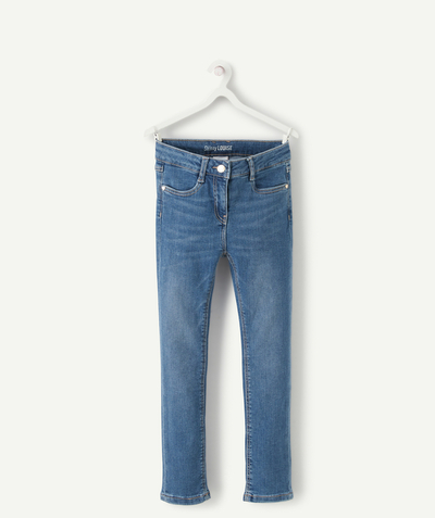jeans Tao Categories - GIRLS' LOUISE BLUE SKINNY LESS WATER DENIM JEANS IN RECYCLED FIBERS