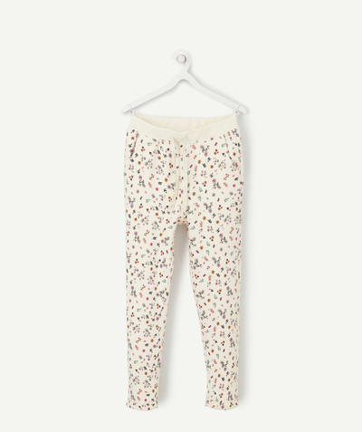 Girl radius - GIRLS' JOGGING PANTS IN RECYCLED FIBERS WITH A FLORAL PRINT