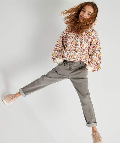 Outlet radius - GIRLS' EMMA GREY MOM JEANS WITH RUFFLES ON THE POCKETS