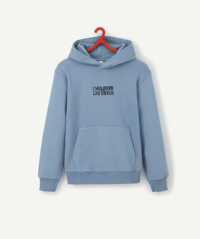New collection Sub radius in - BOYS' BOYS BLUE HOODED SWEATSHIRT MADE IN RECYCLED FIBERS