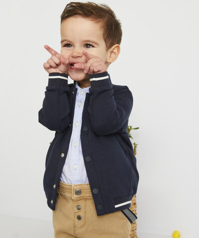 Nouveau m&s bébé garçon en coton bleu Cardigan Veste Tricot 3-6 M 6-9 m 