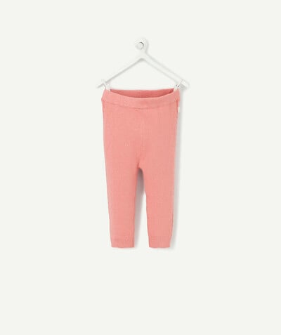 Sales radius - PINK KNITTED LEGGINGS WITH DETAILING ON THE LEGS