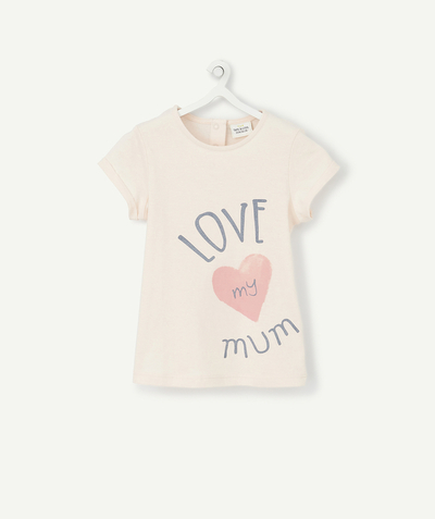 ECODESIGN radius - PASTEL PINK T-SHIRT IN ORGANIC COTTON WITH A MESSAGE FOR MUM