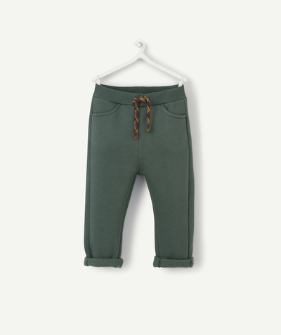 Trousers radius - BABY BOYS' FIR GREEN JOGGING PANTS IN RECYCLED FIBRES