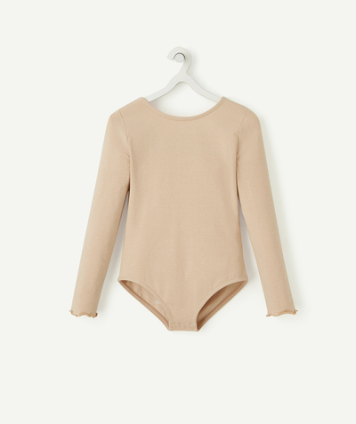 Outlet radius - GIRLS' BODYSUIT IN PALE PINK WITH A GLITTERY BACK
