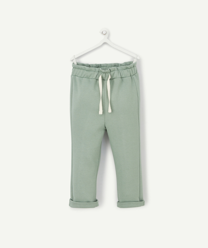 Trousers radius - BABY GIRLS' JOGGING PANTS IN GREEN RECYCLED COTTON