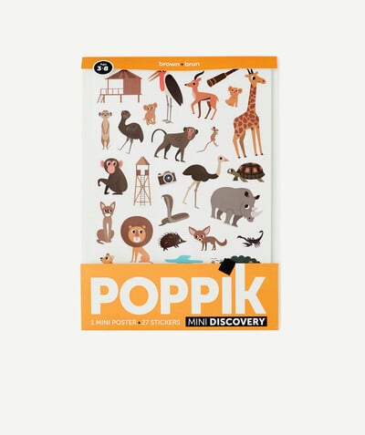 POPPIK ® Rayon - POPPIK® - LE MINI POSTER BRUN AVEC 27 STICKERS REPOSITIONNABLES
