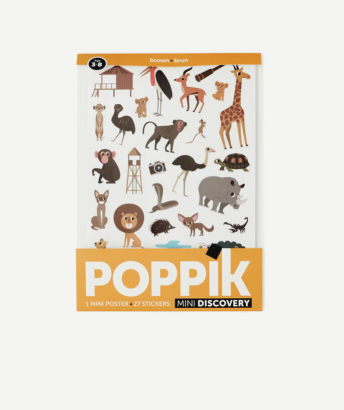 POPPIK ® Rayon - LE MINI POSTER BRUN AVEC 27 STICKERS REPOSITIONNABLES