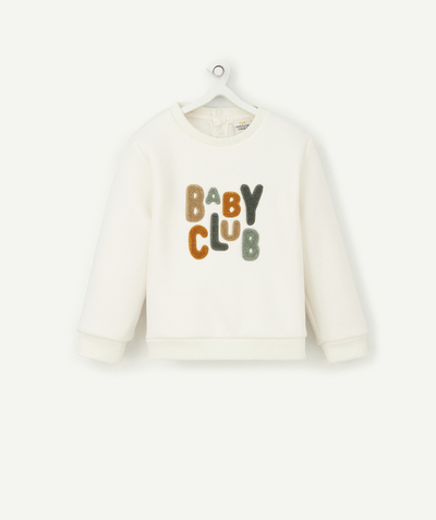 Comfy outfits radius - BABY BOYS' WHITE SWEATSHIRT IN RECYCLED FIBERS