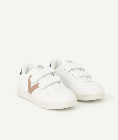 Boy radius - WHITE AND TAUPE TIEMPO TRAINERS WITH HOOK AND LOOP FASTENINGS