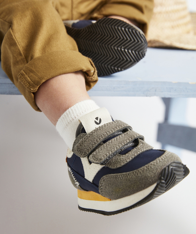 Shoes, booties radius - GREY AND NAVY BLUE ASTRO TRAINERS WITH HOOK AND LOOP FASTENERS