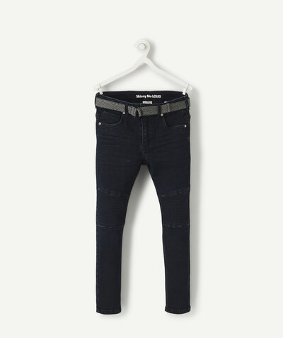 Trousers size + radius - LOUIS SIZE+ SKINNY NAVY JEANS WITH A BELT