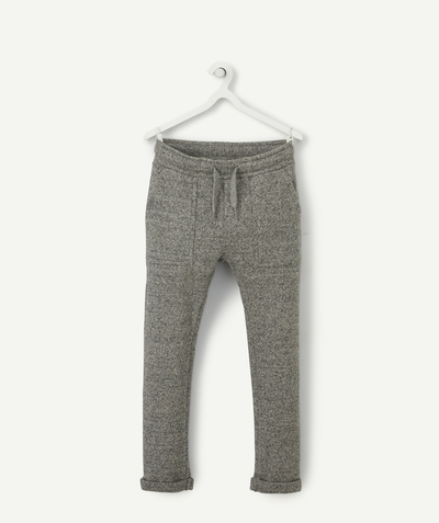 trouser Tao Categories - BOYS' JOGGING PANTS IN GREY MARL FLEECE