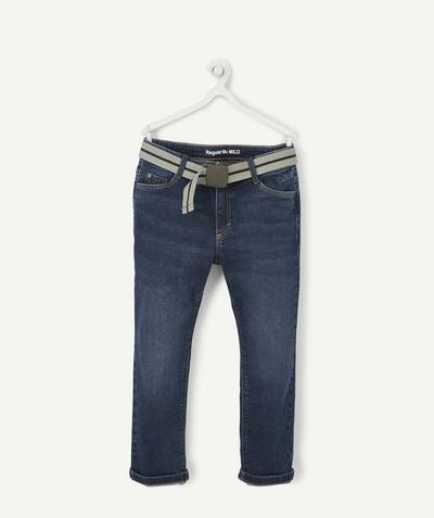 Trousers size + radius - MILO SIZE+ STRAIGHT RAW DENIM JEANS WITH A BELT