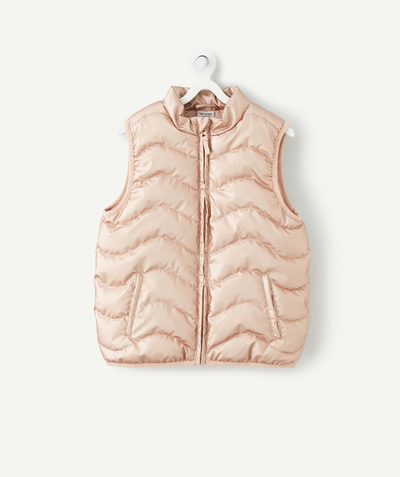 Coat - Padded jacket - Jacket Tao Categories - DOUDOUNE SANS MANCHES FILLE ROSE GOLD EN REMBOURRAGE RECYCLÉ