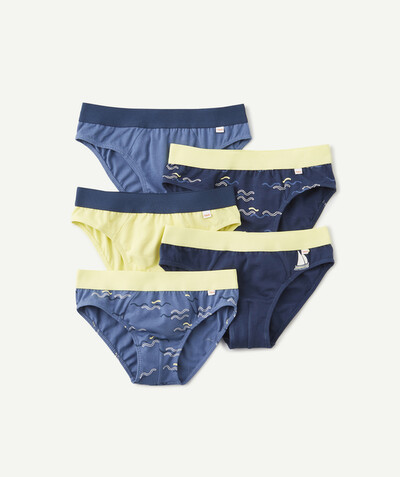 Underwear radius - PACK OF BLUE AND YELLOW BRIEFS IN ORGANIC COTTON
