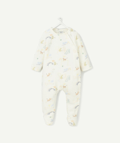 Sleepsuit - Pyjama radius - CREAM SLEEP SUIT WITH A GAME PRINT IN ORGANIC COTTON
