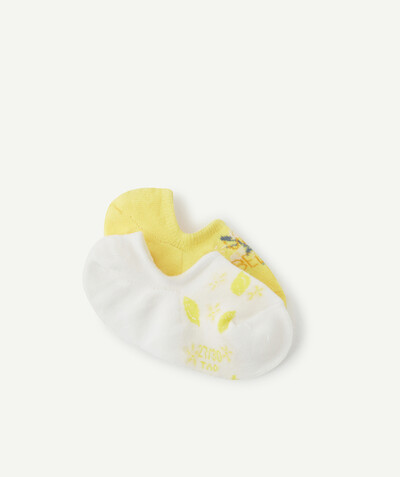 Girl radius - PACK OF TWO PAIRS OF INVISIBLE YELLOW AND WHITE SOCKS