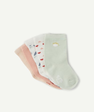 Basics radius - PACK OF FIVE PAIRS OF COLOURED SOCKS WITH SPARKLING DETAILS