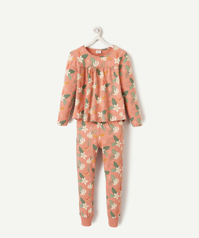 Pyjama Rayon - LE PYJAMA ROSE IMPRIMÉ FLEURI EN COTON RECYCLÉ