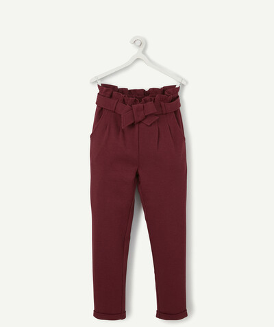 Nice and warm radius - SPARKLING DARK PURPLE TROUSERS WITH A BELT
