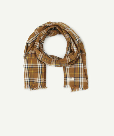 Baby-boy radius - SCARF WITH BROWN AND BEIGE CHECKS