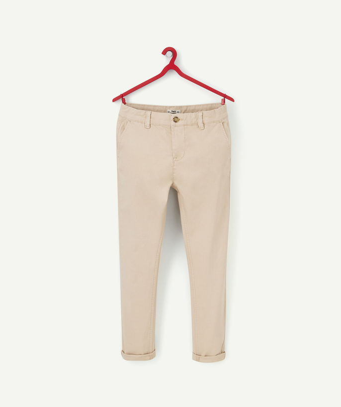 All collection Sub radius in - BOYS' BEIGE CHINO TROUSERS IN RECYCLED COTTON