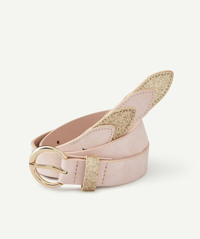Girl radius - PINK BELT IN IMITATION LEATHER WITH GOLDEN DETAILS
