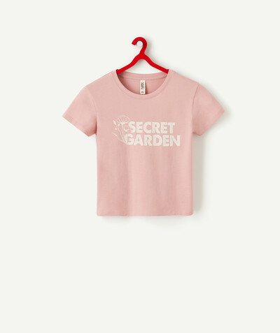 T-shirt - Chemise Sous Rayon - LE T-SHIRT ROSE AVEC MESSAGE EN COTON BIOLOGIQUE