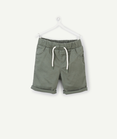 Summer essentials radius - GREEN COTTON SHORTS WITH A CORD