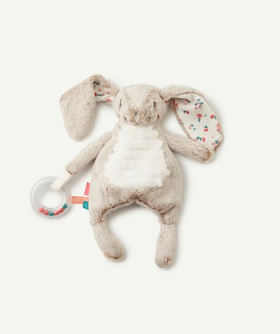 All collection radius - GREY RABBIT COMFORTER IN RECYCLED PADDING WITH A RATTLE
