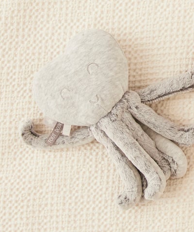 Baby-girl radius - GREY OCTOPUS SOFT TOY IN RECYCLED PADDING