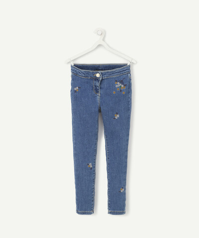 Jeans radius - BLUE FLOWER-PATTERNED DENIM TREGGINGS WITH A LOW ENVIRONMENTAL IMPACT