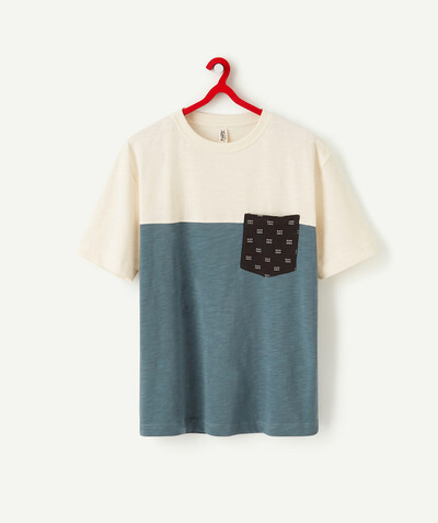 Outlet radius - TRICOLOUR RECYCLED FIBRE T-SHIRT WITH POCKET
