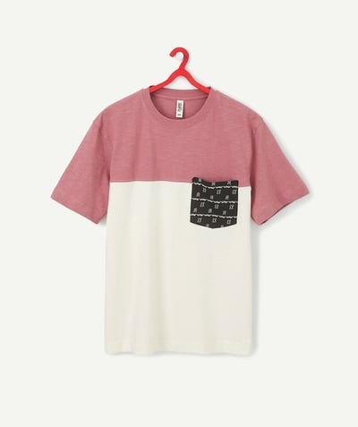 Boy radius - TRICOLOUR RECYCLED FIBRE AND COTTON T-SHIRT WITH POCKET