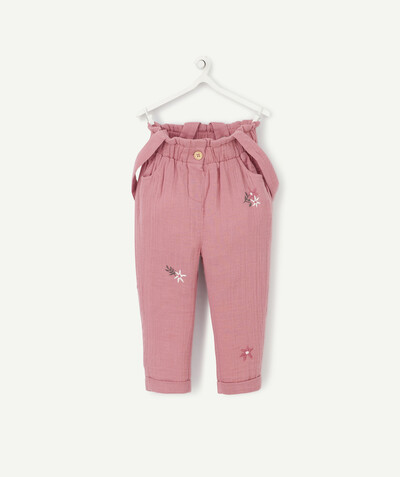 Trousers radius - PINK TROUSERS WITH STRAPS