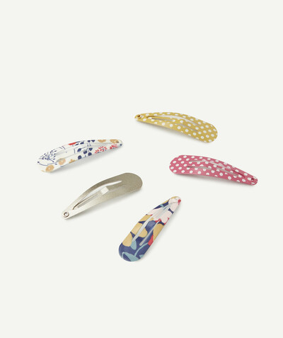Hair accessories Tao Categories - SET OF FIVE COLOURED OR PRINTED HAIR SLIDES