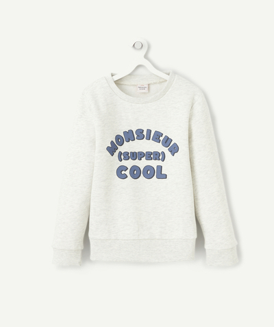 Comfy outfits radius - BOYS' GREY RECYCLED FIBERS SWEATSHIRT WITH A MESSAGE