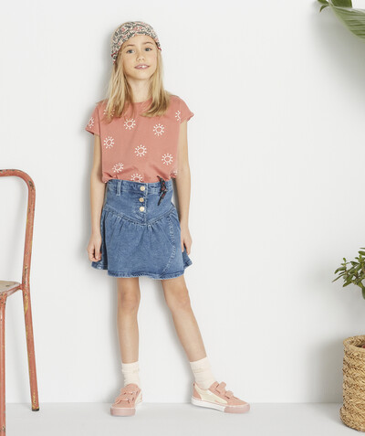 Girl radius - DENIM SKIRT WITH BUTTONS AND A BOW