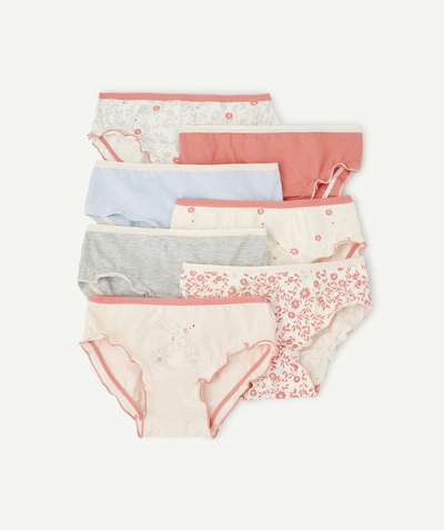 Girl radius - SET OF 7 COLOURFUL FLORAL ORGANIC COTTON KNICKERS