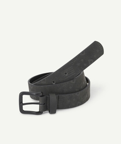 Belts - Braces - Bow ties radius - BLACK FAUX LEATHER USA DESIGN BELT