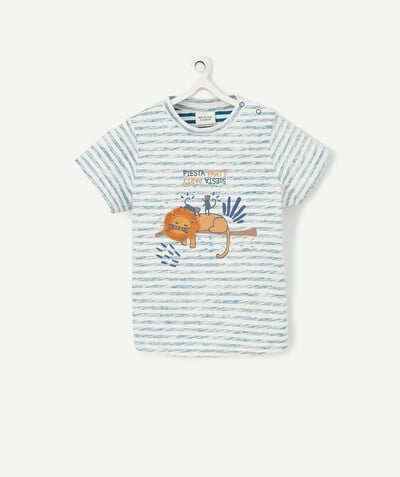 T-shirt Rayon - LE T-SHIRT RAYÉ EN COTON BIOLOGIQUE AVEC LION RELIÉFÉ